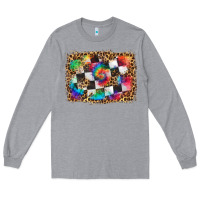Heather Grey race leopard and tie dye background Long Sleeve Tee - HRA Design Shop