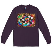 Plum race leopard and tie dye background Long Sleeve Tee - HRA Design Shop