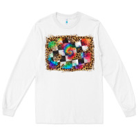 White race leopard and tie dye background Long Sleeve Tee - HRA Design Shop