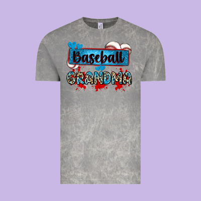 Baseball Grandma With Leopard Vintage Tee Designed By Zillion Design Studio