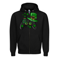 Black St Patricks Day Gamer Zipper Hoodie - Jasminsmagicworld