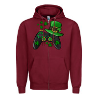 Burgundy St Patricks Day Gamer Zipper Hoodie - Jasminsmagicworld