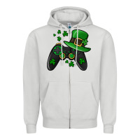Dove Grey St Patricks Day Gamer Zipper Hoodie - Jasminsmagicworld