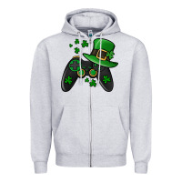 Heather Grey St Patricks Day Gamer Zipper Hoodie - Jasminsmagicworld