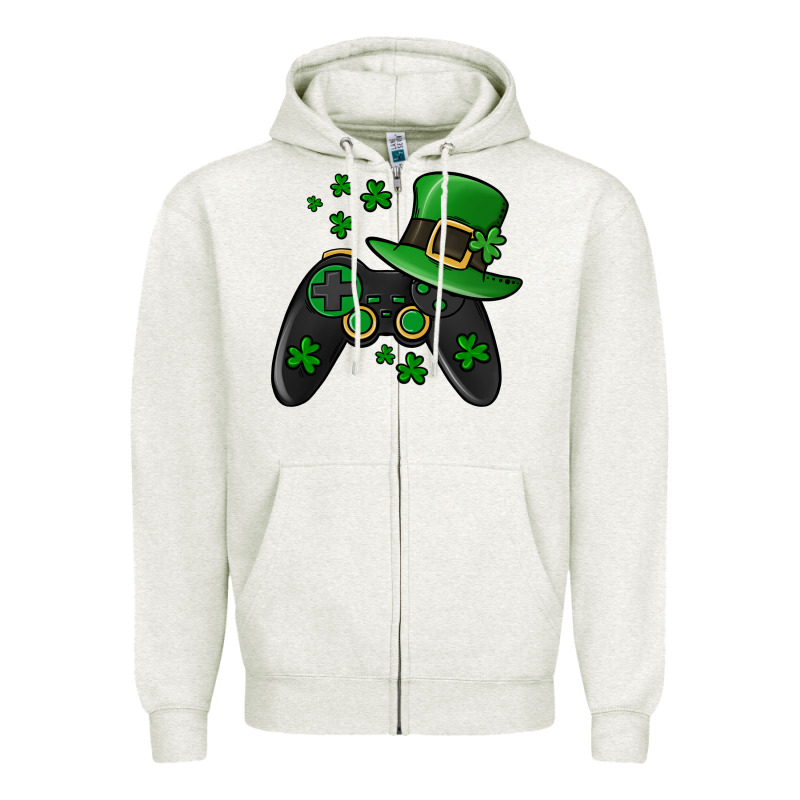 St Patricks Day Gamer Zipper Hoodie by Jasminsmagicworld | Teevron