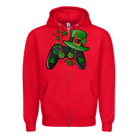 Red St Patricks Day Gamer Zipper Hoodie - Jasminsmagicworld