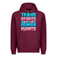 Burgundy Trans Rights Are Human Rights Premium Hoodie - BundleAndBundleShop