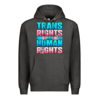 Charcoal Heather Trans Rights Are Human Rights Premium Hoodie - BundleAndBundleShop