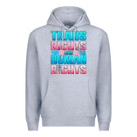 Heather Grey Trans Rights Are Human Rights Premium Hoodie - BundleAndBundleShop