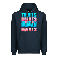 Navy Trans Rights Are Human Rights Premium Hoodie - BundleAndBundleShop
