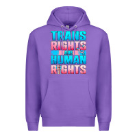 Purple Trans Rights Are Human Rights Premium Hoodie - BundleAndBundleShop
