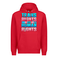 Red Trans Rights Are Human Rights Premium Hoodie - BundleAndBundleShop