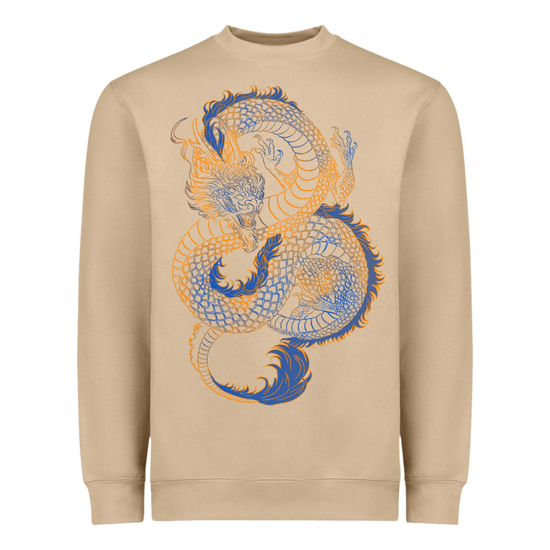 Blue And Orange Dragon Heavyweight Sweatshirt by RanaPortraitStore | Teevron