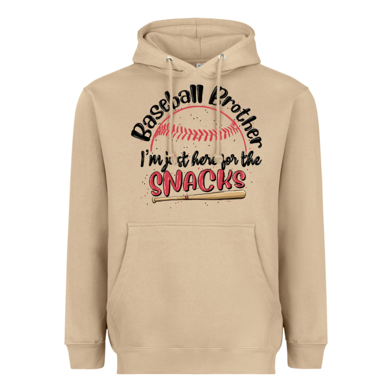 Baseball Brother I'm Just Here For The Snacks Heavyweight Hoodie by MaliasSmallBusiness | Teevron