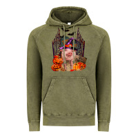 Vintage Olive Pig halloween Vintage Hoodie - RanaPortraitStore