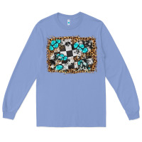 Colony Blue race leopard and gemstone background Long Sleeve Tee - HRA Design Shop