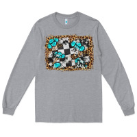 Heather Grey race leopard and gemstone background Long Sleeve Tee - HRA Design Shop
