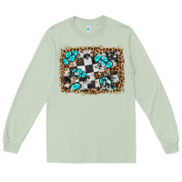 Matcha race leopard and gemstone background Long Sleeve Tee - HRA Design Shop