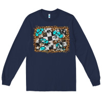 Navy race leopard and gemstone background Long Sleeve Tee - HRA Design Shop