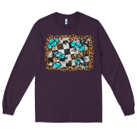Plum race leopard and gemstone background Long Sleeve Tee - HRA Design Shop