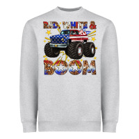 Heather Grey red white and boom Heavyweight Sweatshirt - texasbilliewilder