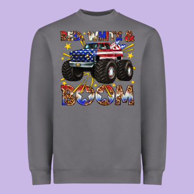 Heavyweight Sweatshirt red white and boom