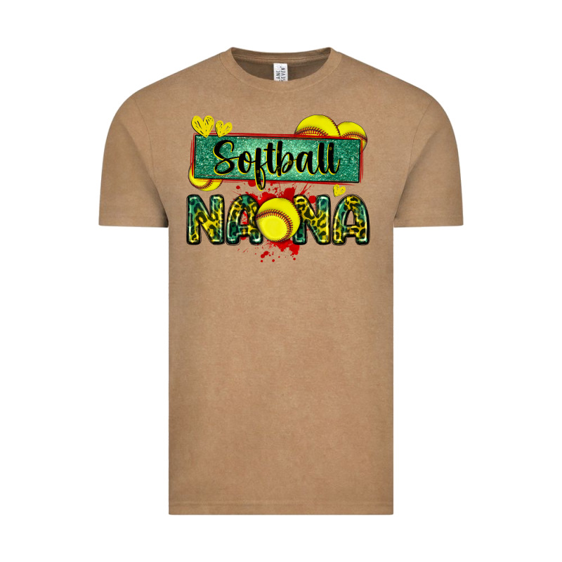 Softball Nana With Leopard Vintage Tee by Zillion Design Studio | Teevron