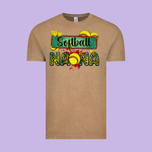 Softball Nana With Leopard Vintage Tee Designed By Zillion Design Studio
