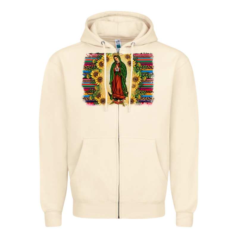 Serape Our Lady Of Guadalupe2 Zipper Hoodie by JahusDesignShop | Teevron