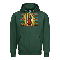 Sports Green serape our lady of guadalupe2 Zipper Hoodie - JahusDesignShop