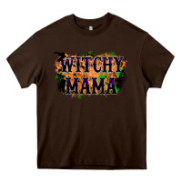 Chocolate Brown witchy mama Heavy Core Tee - RacoonDesign