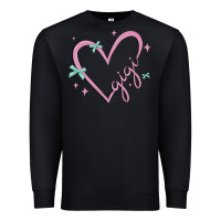 Black gigi with heart and ribbons Premium Sweatshirt - MaliasSmallBusiness