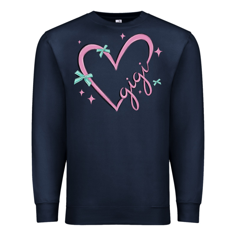 Gigi With Heart And Ribbons Premium Sweatshirt by MaliasSmallBusiness | Teevron