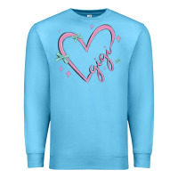 Ocean Blue gigi with heart and ribbons Premium Sweatshirt - MaliasSmallBusiness