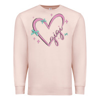 Pale Pink gigi with heart and ribbons Premium Sweatshirt - MaliasSmallBusiness