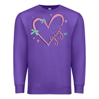 Purple gigi with heart and ribbons Premium Sweatshirt - MaliasSmallBusiness