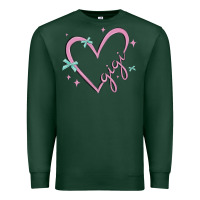 Sports Green gigi with heart and ribbons Premium Sweatshirt - MaliasSmallBusiness