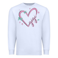 White gigi with heart and ribbons Premium Sweatshirt - MaliasSmallBusiness