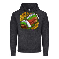 Vintage Black footballwithsunflowers Vintage Hoodie - texasbilliewilder