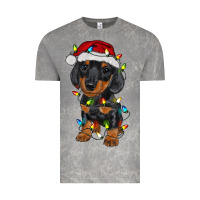 Cloud Rock dachshund puppy christmas lights Vintage Tee - RanaPortraitStore