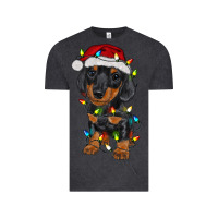 Vintage Black dachshund puppy christmas lights Vintage Tee - RanaPortraitStore
