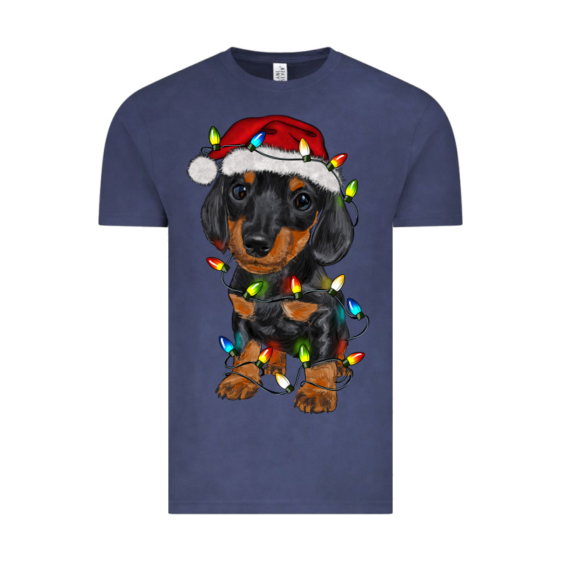 Dachshund Puppy Christmas Lights Vintage Tee by RanaPortraitStore | Teevron