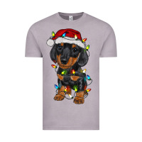 Vintage Zinc dachshund puppy christmas lights Vintage Tee - RanaPortraitStore
