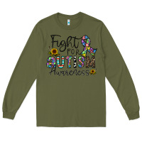 Army Green fight for autism awareness Long Sleeve Tee - CowhideDigitalArt