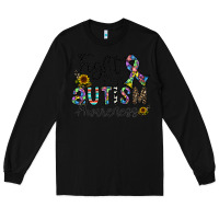 Black fight for autism awareness Long Sleeve Tee - CowhideDigitalArt