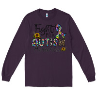 Plum fight for autism awareness Long Sleeve Tee - CowhideDigitalArt