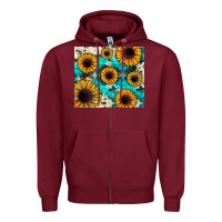 Burgundy gemstone sunflower Zipper Hoodie - JahusDesignShop