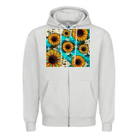 Dove Grey gemstone sunflower Zipper Hoodie - JahusDesignShop