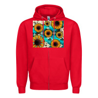 Red gemstone sunflower Zipper Hoodie - JahusDesignShop