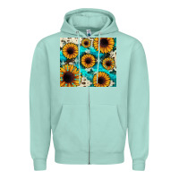 Seafoam gemstone sunflower Zipper Hoodie - JahusDesignShop